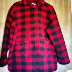 Lee Women's Checkered Teddy Jacket in Red and Black